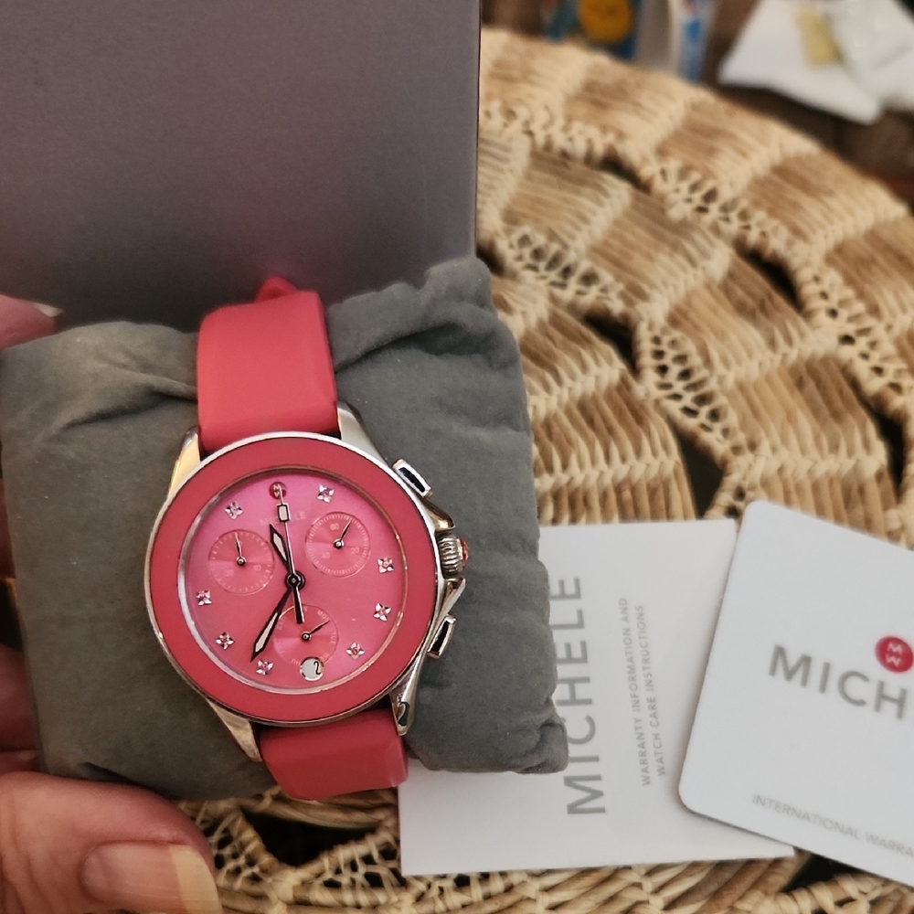 Michele Cape Chrono/sapphire Women's Watch FIRM PRICE